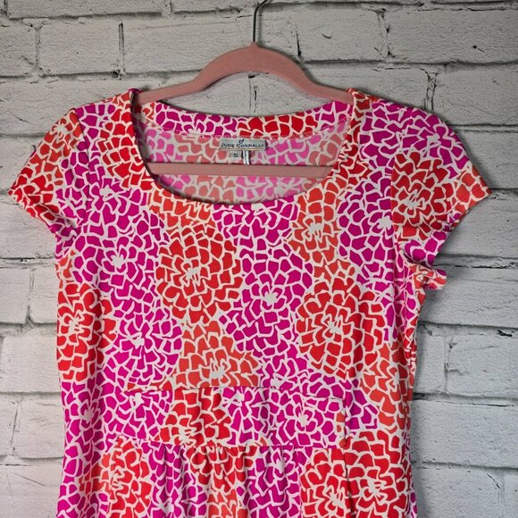 JUDE CONNALLY ABSTRACT RED AND PINK FLORAL DRESS WOMENS SIZE SMALL - Picture 7 of 7